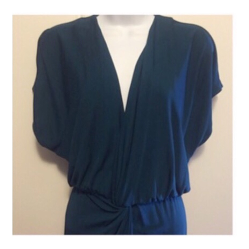 Haute Hippie Teal Twist Front Jersey Dress NWT - Picture 5 of 6